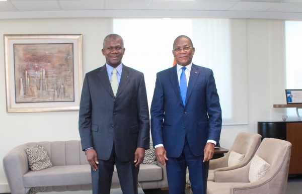 Côte d’Ivoire : Bruno Koné reçoit Abou-Bakar Ouattara, nouveau Gouverneur du Rotary International District 9101