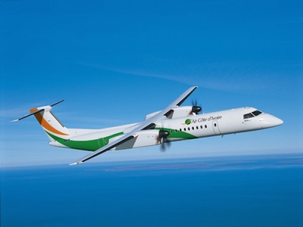Les Q400 NextGen d’Air Côte d’Ivoire sont aménagés en biclasse © Bombardier Aeronautique, Photo: aerobuzz.fr