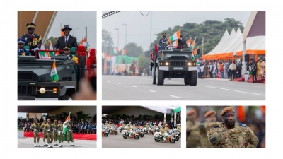 C&ocirc;te d&rsquo;Ivoire : Alassane Ouattara pr&eacute;side la c&eacute;r&eacute;monie de d&eacute;fil&eacute; militaire du 65&egrave;me anniversaire &agrave; Bouak&eacute;