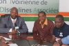Le pr&eacute;sident de la FIMADA Bleu Charlemagne (&agrave; gauche veste bleue) avec des collaborateurs 