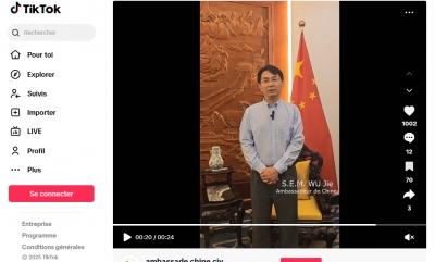 Côte d’Ivoire : l’Ambassade de Chine présente son compte Tik Tok