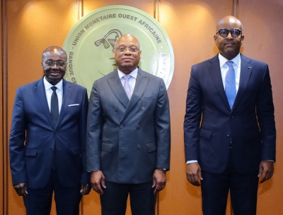 BCEAO/Audience : Jean-Claude Kassi Brou reçoit Faman Touré et Birahim Diouf