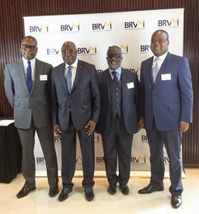 Paul Koffi Koffi et les dirigeants de la BRVM à Dubaï