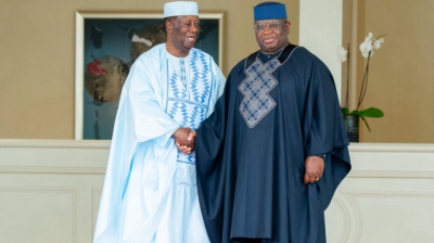 Côte d’Ivoire : rencontre Alassane Ouattara et Julius Maada Bio, nouveau président de la CEDEAO, à Abidjan