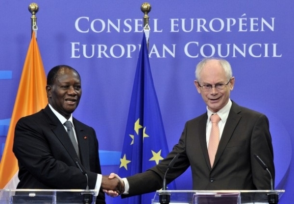 Le président ivoirien, Alassane Ouattara, reçu au Conseil européen en novembre 2016 (Ph. d&#039;archive)