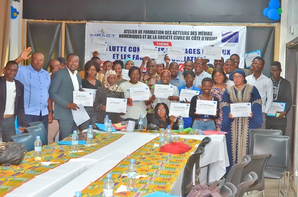 Côte d’Ivoire / Médias:  74 personnes formées pour lutter contre les messages haineux et les fausses informations