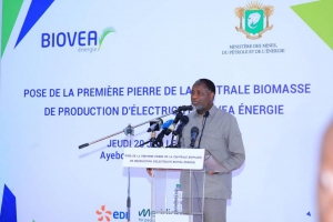 Côte d&#039;Ivoire/ Électricité : Sangafowa-Coulibaly lance les travaux d’une centrale biomasse à Ayébo (Aboisso)