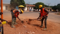 Travaux de fibres optiques à Mankono