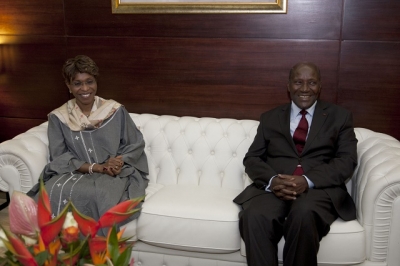 La Représentante spéciale du Secrétaire général des Nations Unies pour la Côte d’Ivoire Mme Aïchatou Mindaoudou en audience avec le Premier ministre, Daniel Kablan Duncan, le 1er août 2016 