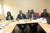 Le coordonnateur du PROGEP, Pr George Kouassi, micro en main, au centre