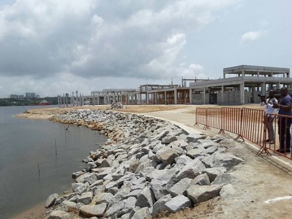 Le chantier du débarcadère de Locodjoro à Abidjan