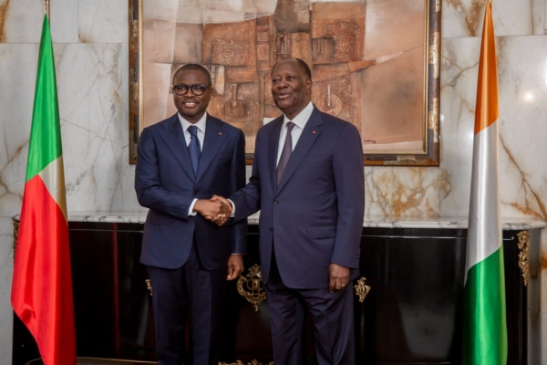C&ocirc;te d'Ivoire : Alassane Ouattara re&ccedil;oit Romuald Wadagni, pr&eacute;sident du B&eacute;nin, &agrave; Abidjan