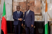 C&ocirc;te d'Ivoire : Alassane Ouattara re&ccedil;oit Romuald Wadagni, pr&eacute;sident du B&eacute;nin, &agrave; Abidjan