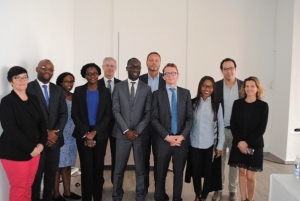 La photo de famille juste après la conférence de presse, le mardi 25 avril 2017 à l&#039;Hôtel ivoire. 