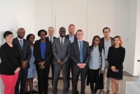 La photo de famille juste après la conférence de presse, le mardi 25 avril 2017 à l&#039;Hôtel ivoire. 