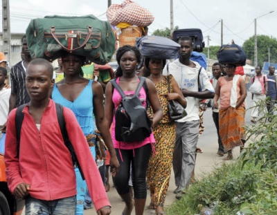 Des déplacés de guerre durant la crise ivoirienne (Photo CICR)