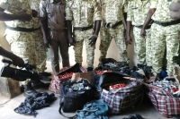 Des munitions saisies à Pogo (Ouangolodougou), dernier poste des douanes ivoiriennes avant la frontière avec le Mali/Ph. AIP