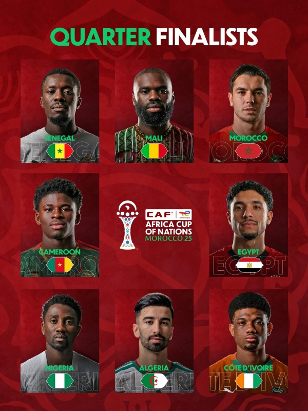 CAN Maroc 2025 : le tableau des quarts de finale connu