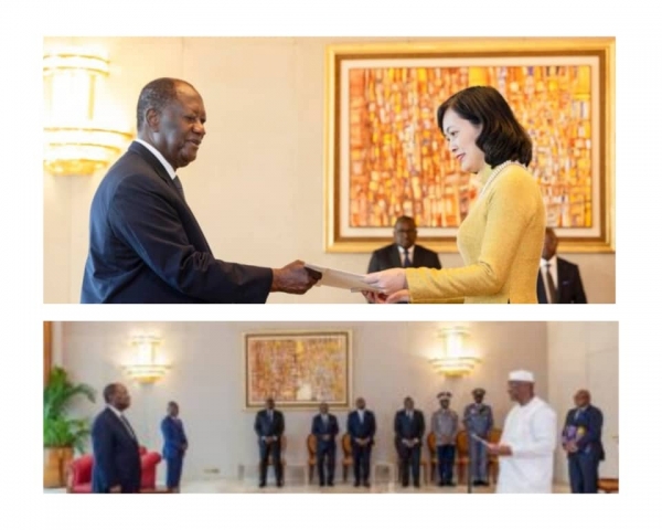 Côte d’Ivoire : cinq ambassadeurs présentent leurs Lettres de créance au président Alassane Ouattara